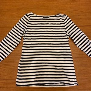 J. Crew Nautical Stripe 3/4 Sleeve Top